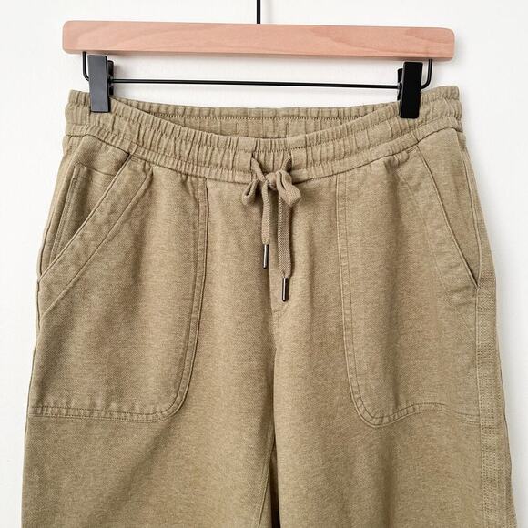 Athleta Farallon Heathered Wide Crop Pant Womens 4P Olive Green Wide Leg Cotton - Picture 5 of 14
